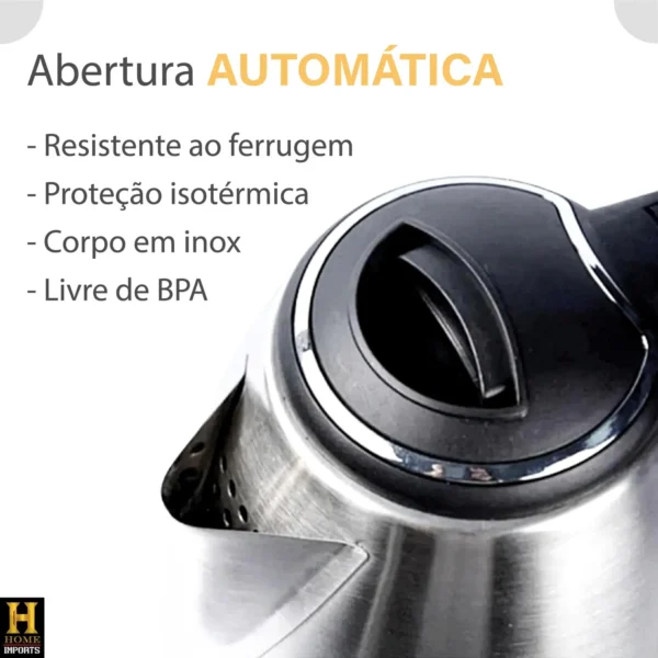 Chaleira Elétrica Portátil 1.8 Litros Aço Inox 110v, Para Café e Chá Linha Premium - Image 7