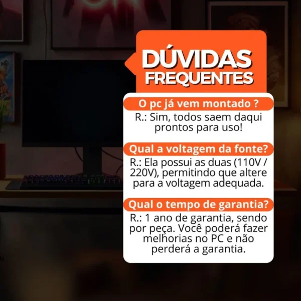 PC Gamer AMD Ryzen 5 4600G, 16GB RAM, Placa de video Radeon Vega 7, SSD 480GB, Fonte 550W + Monitor 23" LED 75hz + Kit Gamer Completo - TOB COMPUTERS - Image 2
